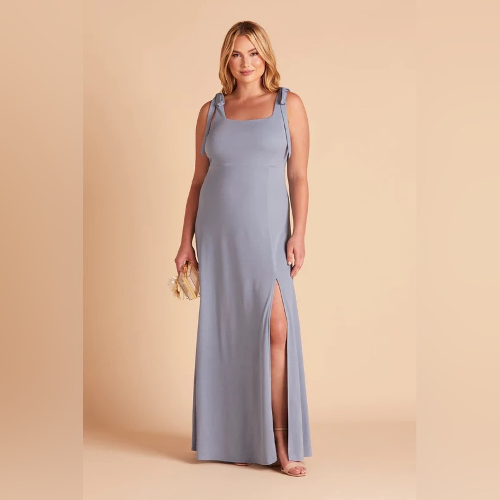 Birdy Grey ALEX CONVERTIBLE DRESS CREPE DUSTY BLUE CURVE 1X NEW NWT BRIDESMAID